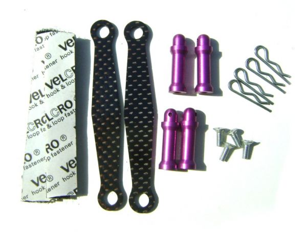 Purple Alloy NiCd Posts and C/F Straps SCHUMACHER U2218H
